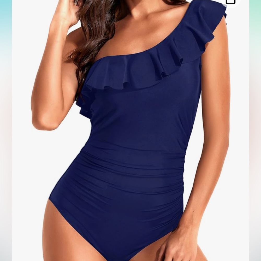 NWT Tempt Me Women's One Piece Swimsuit Tummy Control One Shoulder